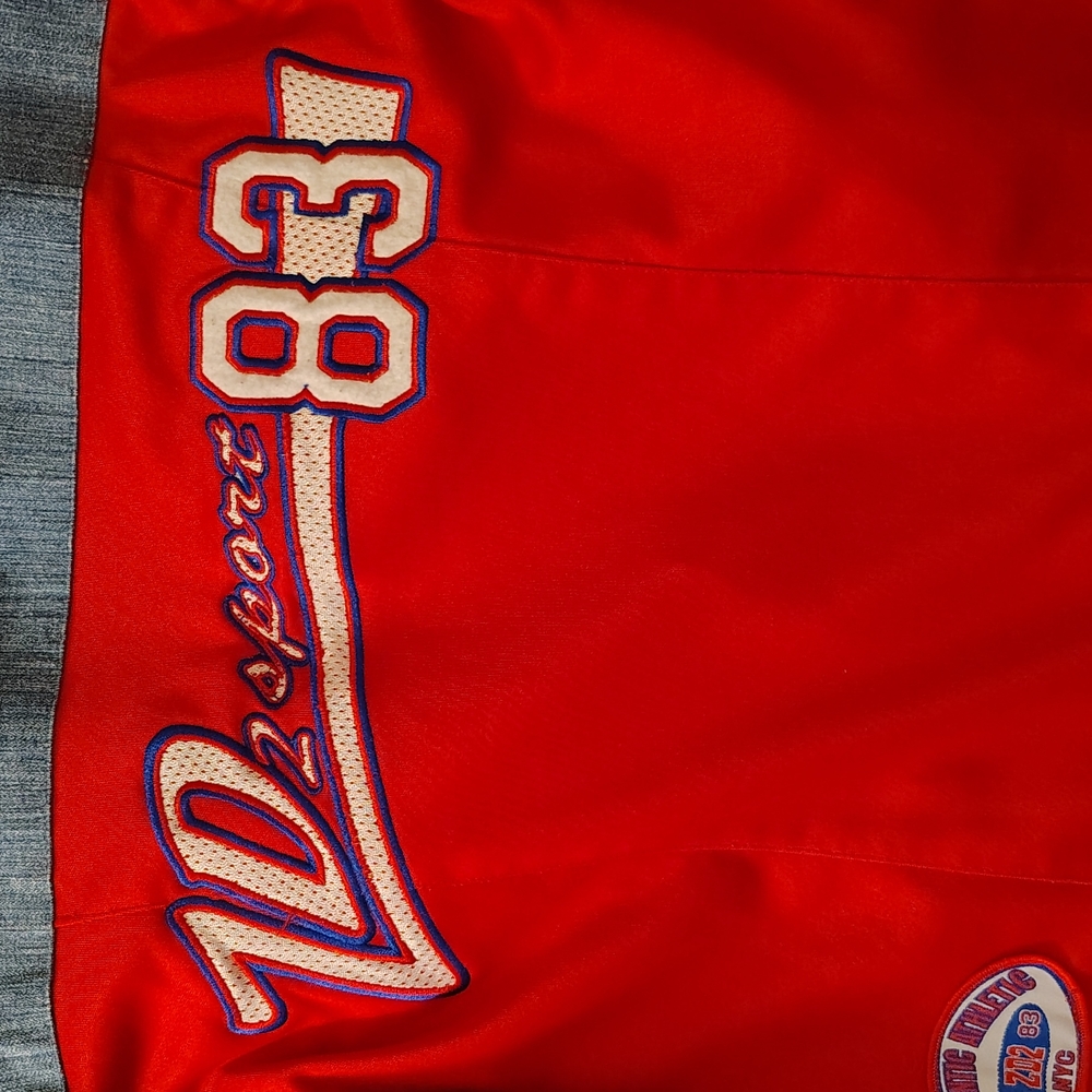 Zana Di Vibrant Red Jacket with Blue Accents